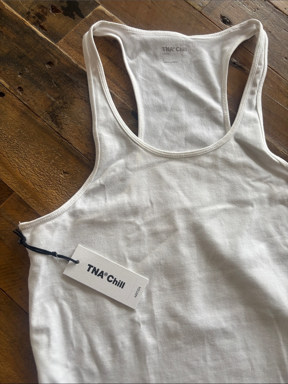 TNA White Ribbed Racerback Tank - Picture 2 of 4